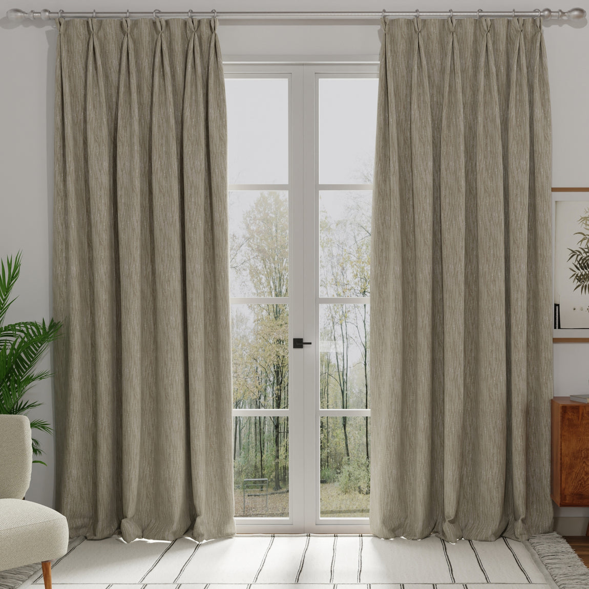 Linear Made to Measure Curtain Natural