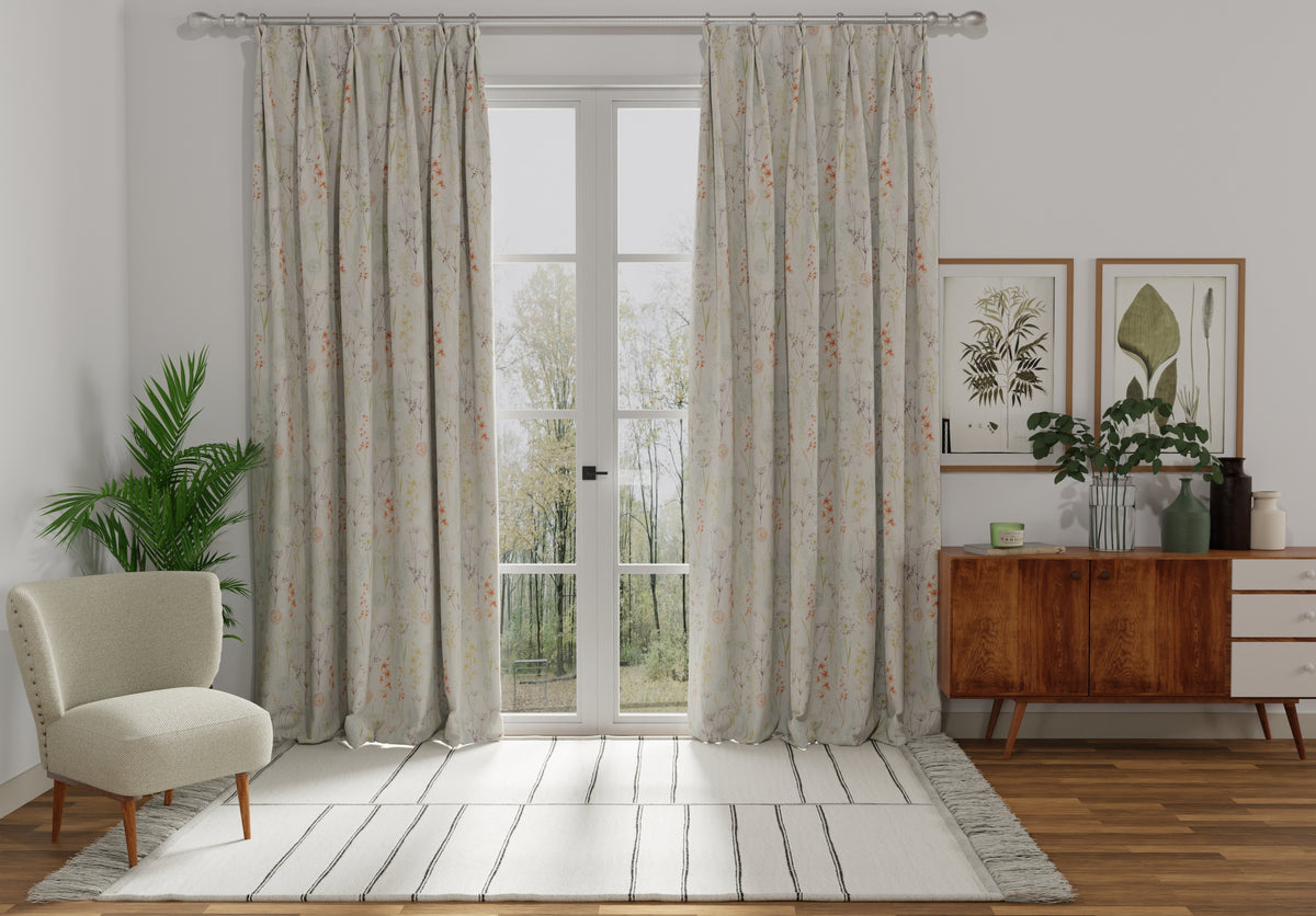 Wild Flower Made to Measure Curtain Terracotta