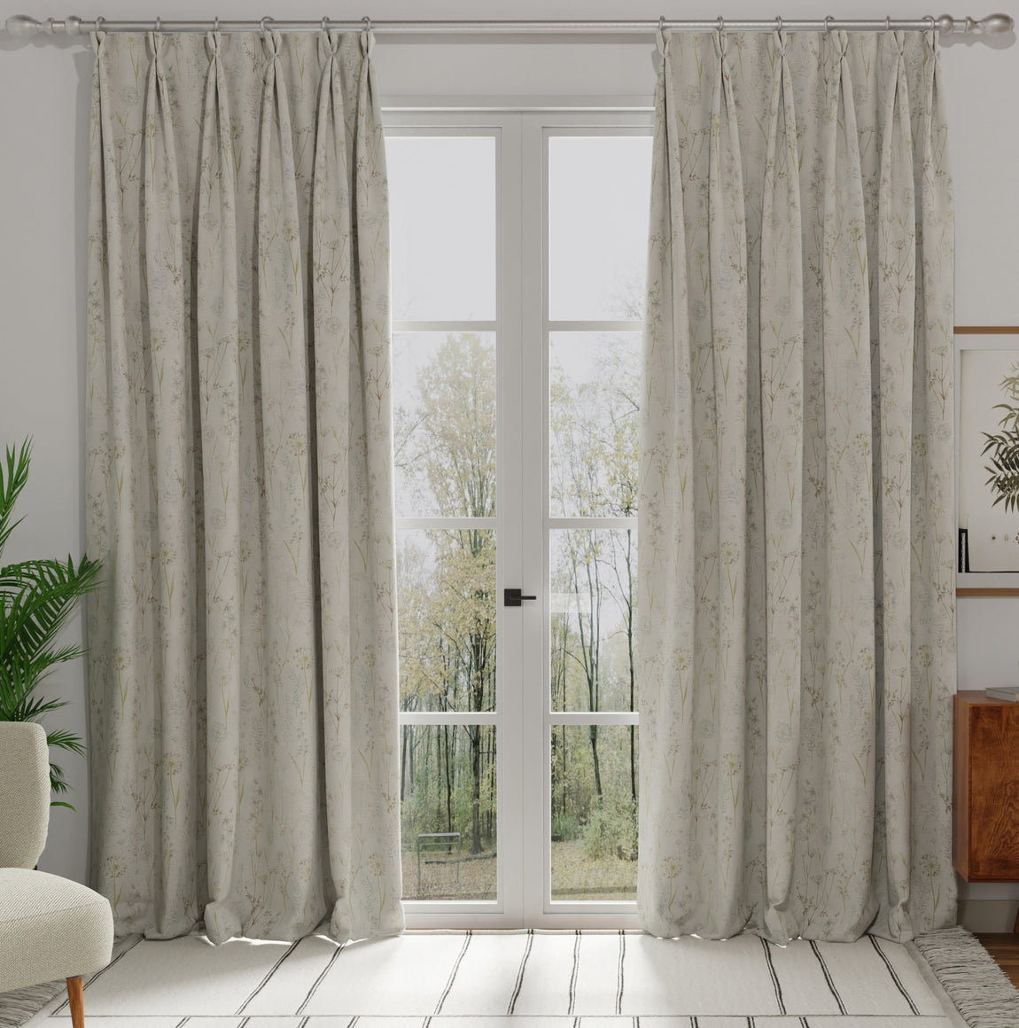 Wild Flower Made to Measure Curtain Wedgewood