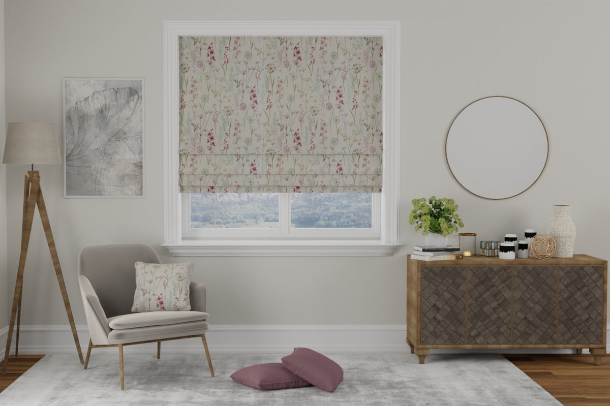 Wild Flower Made to Measure Roman Blind Heather