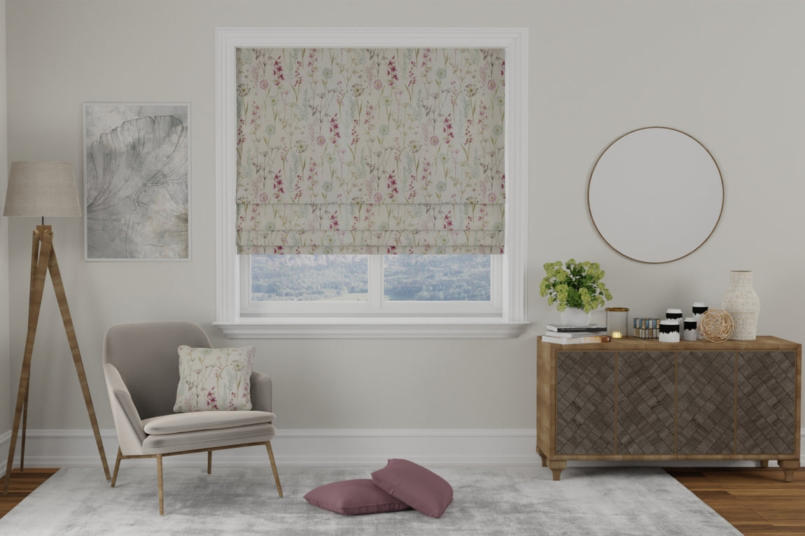 Wild Flower Made to Measure Roman Blind Heather