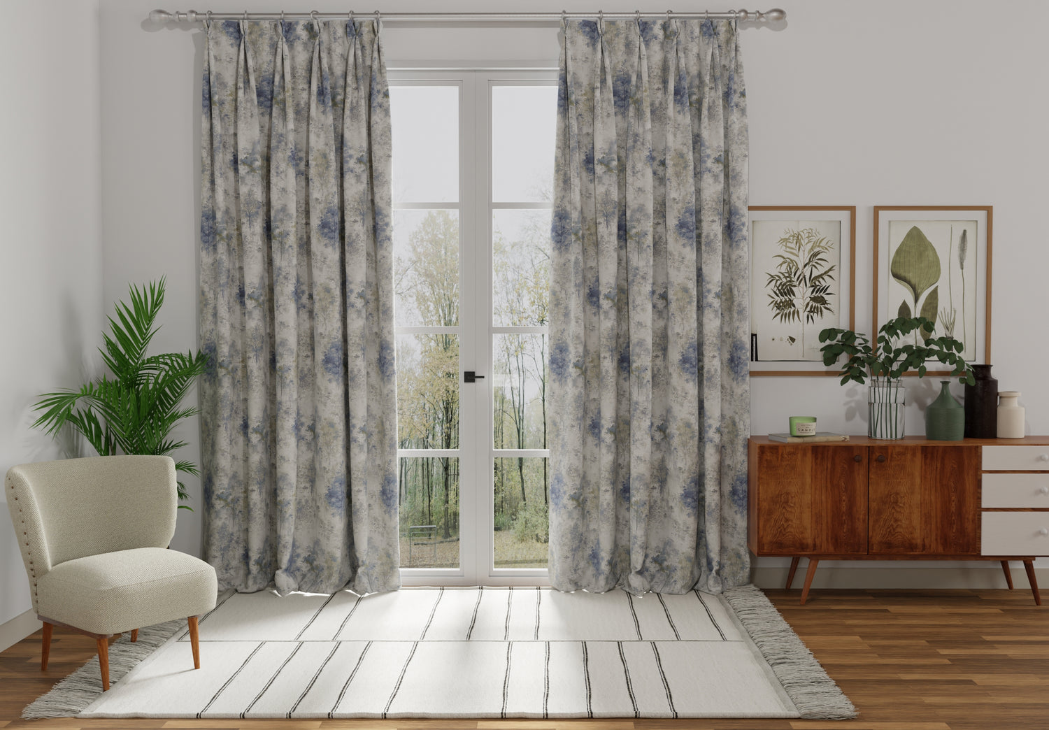Woodland Made to Measure Curtain Saxon Blue