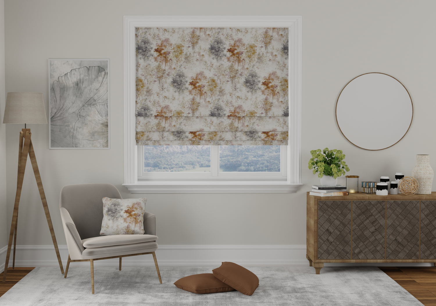 Woodland Made to Measure Roman Blind Rosemist
