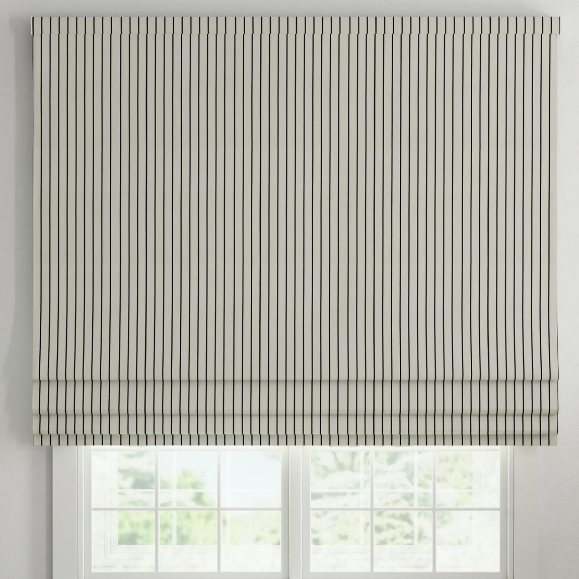 ANTE DECOR Burgess Printed Cotton Stripe Made To Measure Curtains White Black