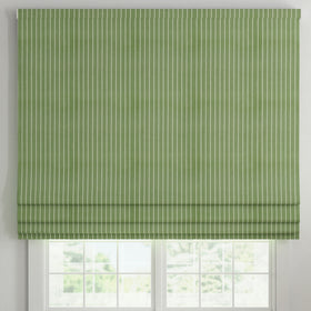 ANTE DECOR Burgess Printed Cotton Stripe Made To Measure Roman Blind Green