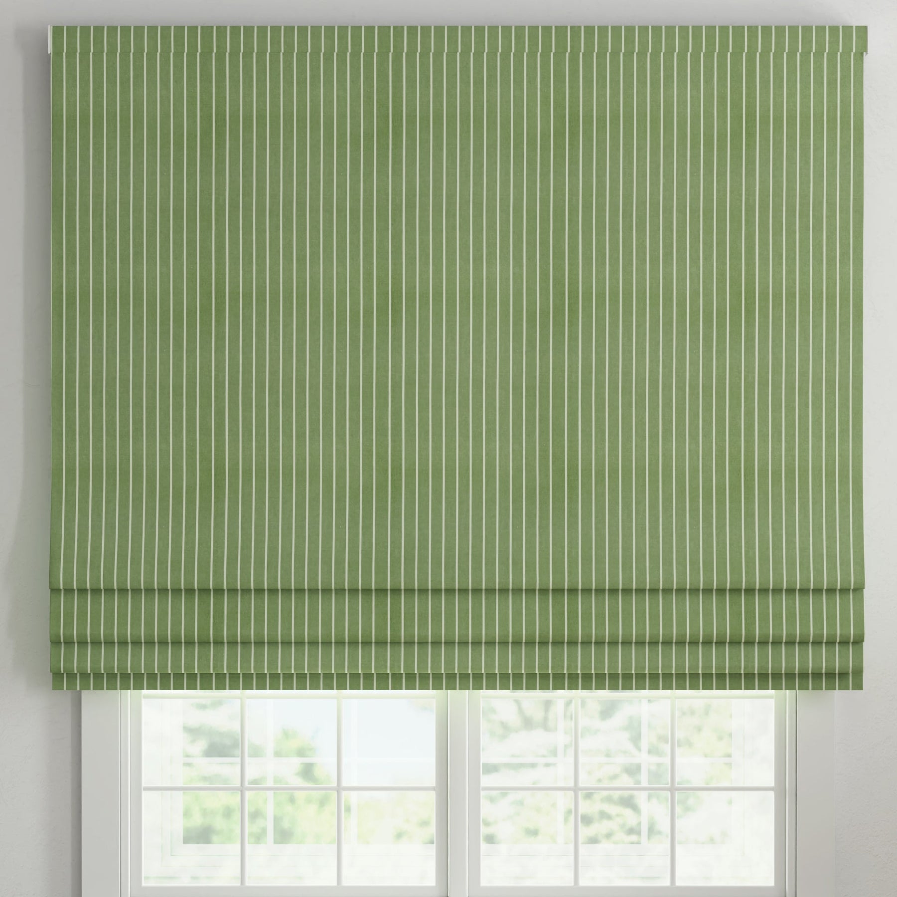 ANTE DECOR Burgess Printed Cotton Stripe Made To Measure Curtains Green
