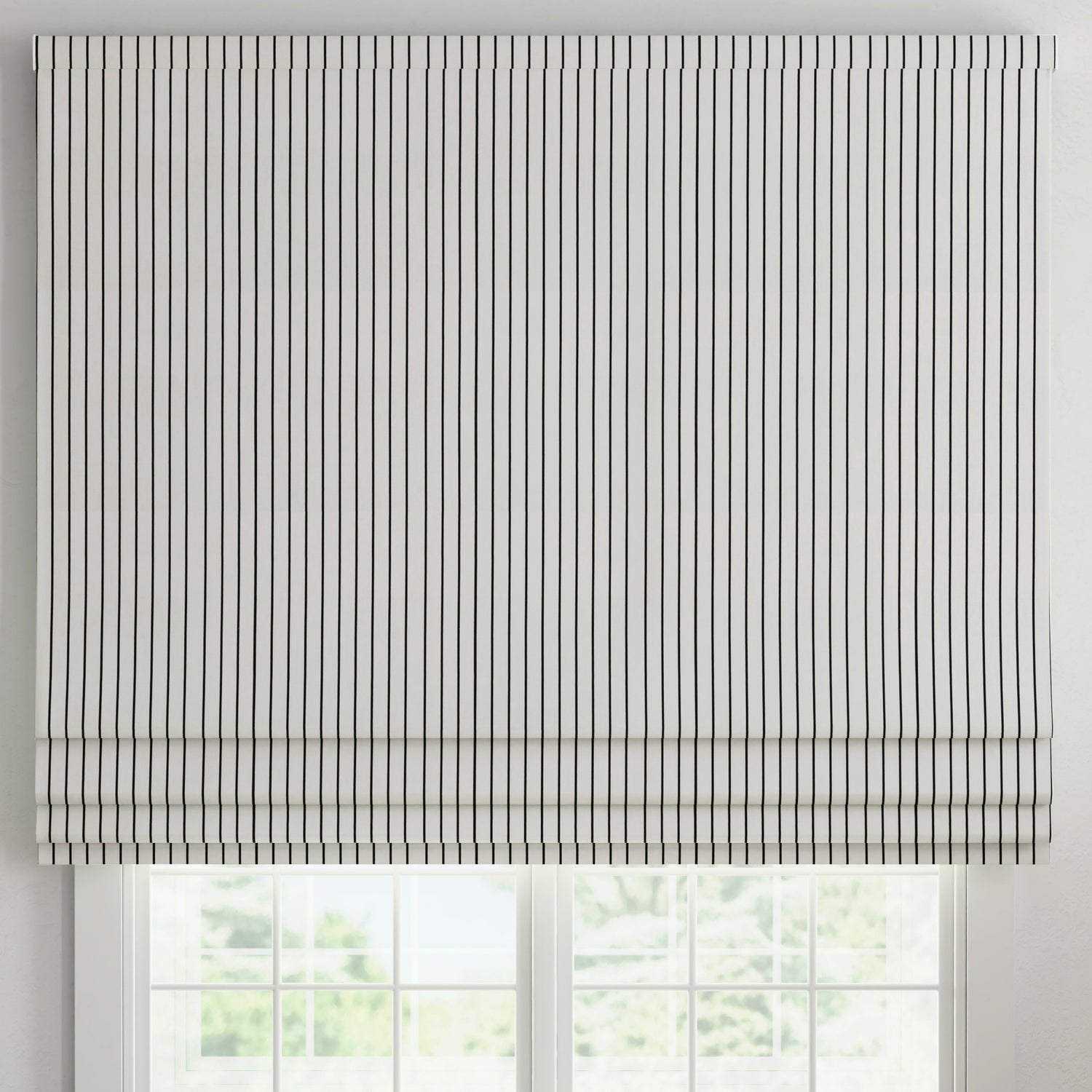 ANTE DECOR Burgess Printed Cotton Stripe Made To Measure Curtains White Black