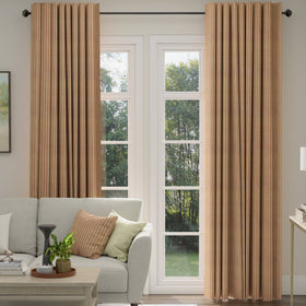 ANTE DECOR Burgess Printed Cotton Stripe Made To Measure Curtains Sienna