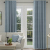 ANTE DECOR Burgess Printed Cotton Stripe Made To Measure Curtains Blue