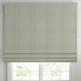 ANTE DECOR Burgess Printed Cotton Stripe Made To Measure Roman Blind Soft Grey