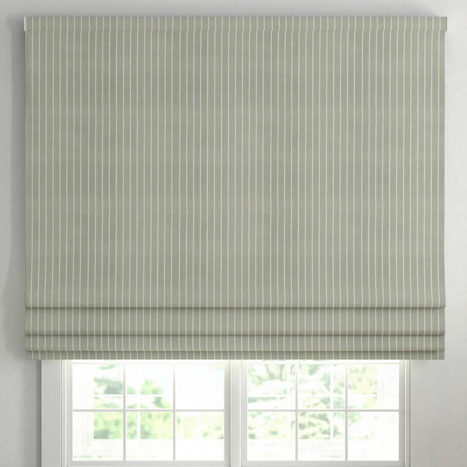 ANTE DECOR Burgess Printed Cotton Stripe Made To Measure Curtains Soft Grey
