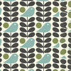 Orla Kiely Early Bird Made to Measure Wave Curtain + FREE Track Granite