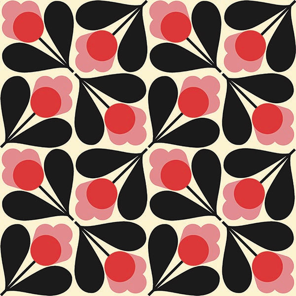 Orla Kiely Sycamore Seeds Made to Measure Wave Curtain + FREE Track Fuchsia
