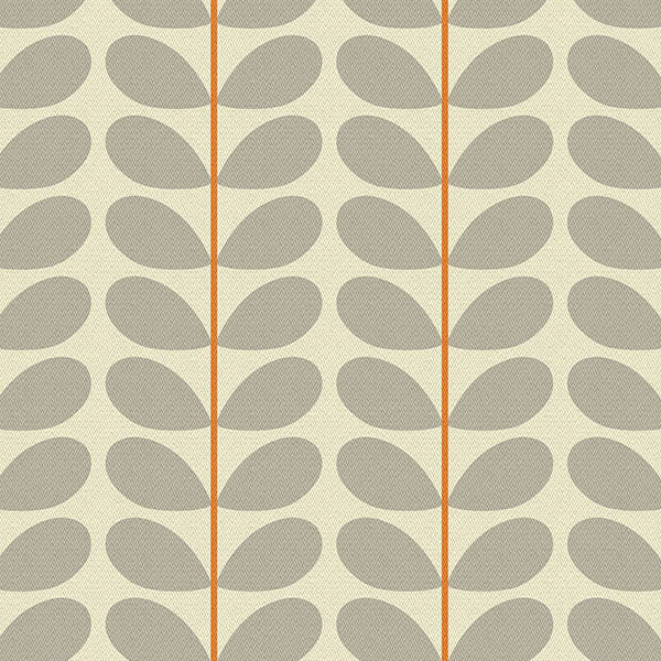 Orla Kiely Two Colour Stem Made to Measure Wave Curtain + FREE Track Warm Grey