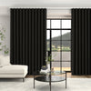 Fae Textured Plain Made To Measure Curtains + FREE Track - Wave Midnight