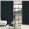 Fae Textured Plain Made To Measure Curtains + FREE Track - Wave Arctic