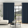 Lindy Shimmer Woven Made To Measure Curtains + FREE Track - Wave Denim