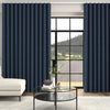 Lindy Shimmer Woven Made To Measure Curtains + FREE Track - Wave Denim