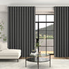 Lindy Shimmer Woven Made To Measure Curtains + FREE Track - Wave Charcoal