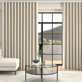 Kris Woven Diamond Made To Measure Curtains + FREE Track - Wave Vanilla