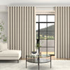 Manco Textured Stripe Made To Measure Curtains + FREE Track - Wave Ecru