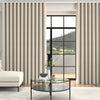 Manco Textured Stripe Made To Measure Curtains + FREE Track - Wave Ecru