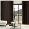 Fae Textured Plain Made To Measure Curtains + FREE Track - Wave Mahogany