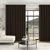 Fae Textured Plain Made To Measure Curtains + FREE Track - Wave Mahogany