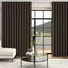 Manco Textured Stripe Made To Measure Curtains + FREE Track - Wave Sepia