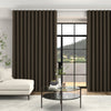 Manco Textured Stripe Made To Measure Curtains + FREE Track - Wave Sepia
