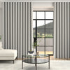 Nia Woven Stripe Made To Measure Curtains + FREE Track - Wave Tranquil