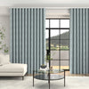 Grace Jacquard Floral Made To Measure Curtains + FREE Track - Wave Smoky Blue