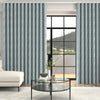 Grace Jacquard Floral Made To Measure Curtains + FREE Track - Wave Smoky Blue