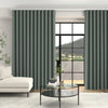 Fae Textured Plain Made To Measure Curtains + FREE Track- Wave Blue Green
