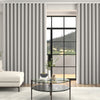 Manco Textured Stripe Made To Measure Curtains + FREE Track - Wave Cloud