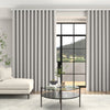 Manco Textured Stripe Made To Measure Curtains + FREE Track - Wave Cloud