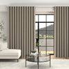 Manco Textured Stripe Made To Measure Curtains + FREE Track - Wave Putty