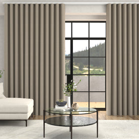 Manco Textured Stripe Made To Measure Curtains + FREE Track - Wave Putty