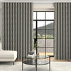 Grace Jacquard Floral Made To Measure Curtains + FREE Track - Wave Smoke