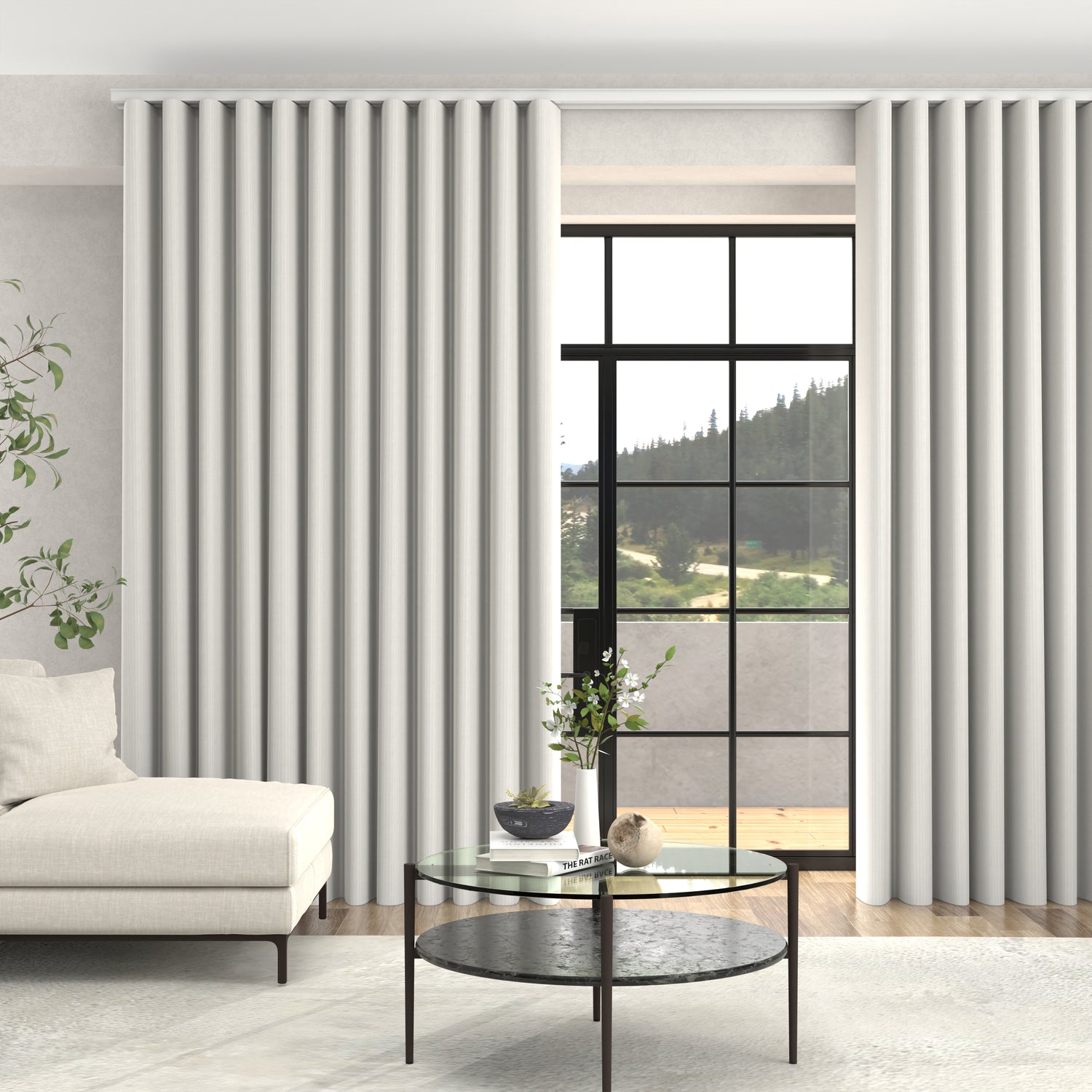 Jem Jacquard Stripe Made To Measure Curtains + FREE Track - Wave Daisy