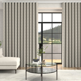 Ren Herringbone Woven Made To Measure Curtains + FREE Track  - Wave Linen