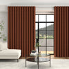 Lindy Shimmer Woven Made To Measure Curtains + FREE Track - Wave Burnt Umber
