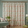 Laura Ashley Rosalind Ready Made Pencil Pleat Curtains Pale Cranberry