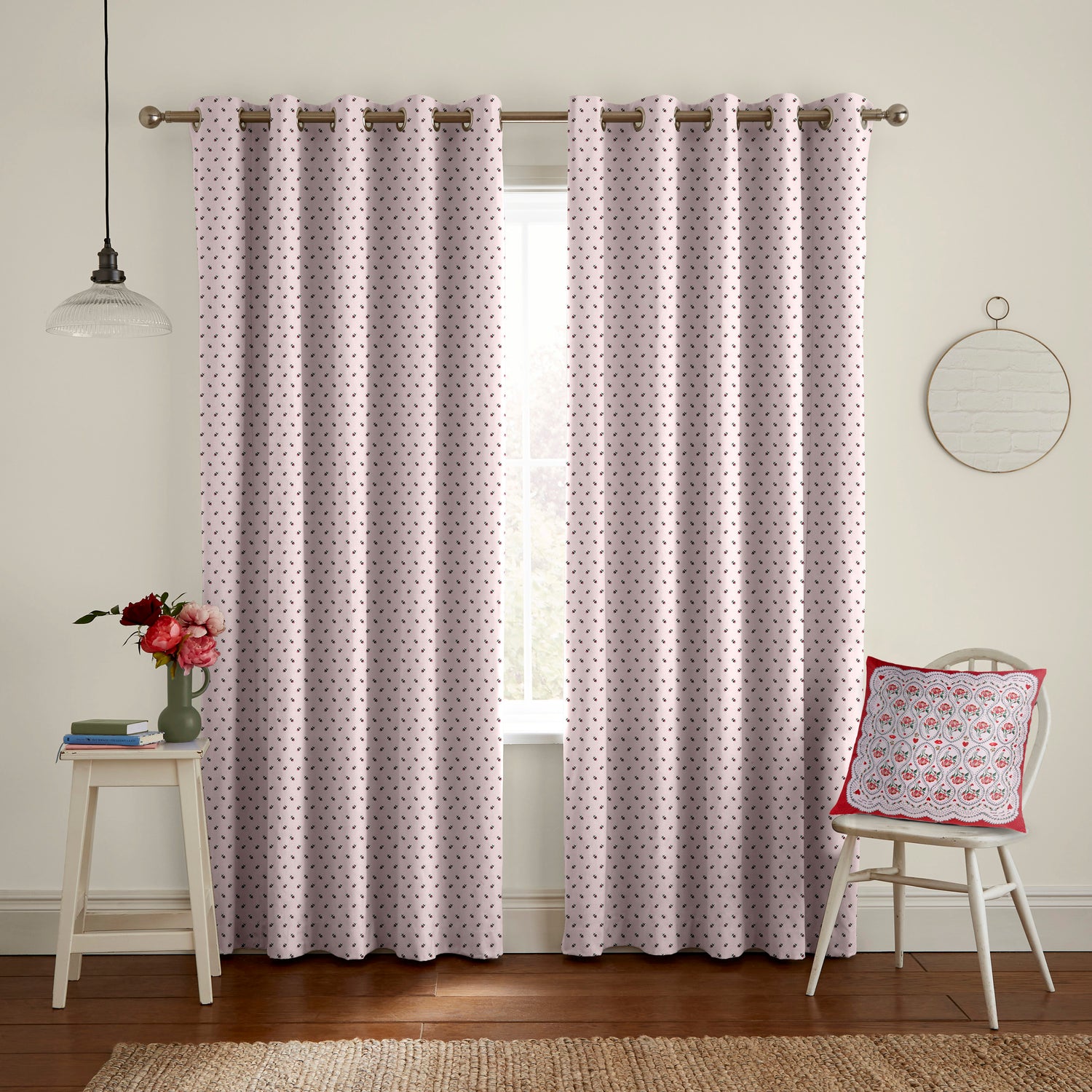 Cath Kidston Rose Bud Made to Measure Curtain Pink