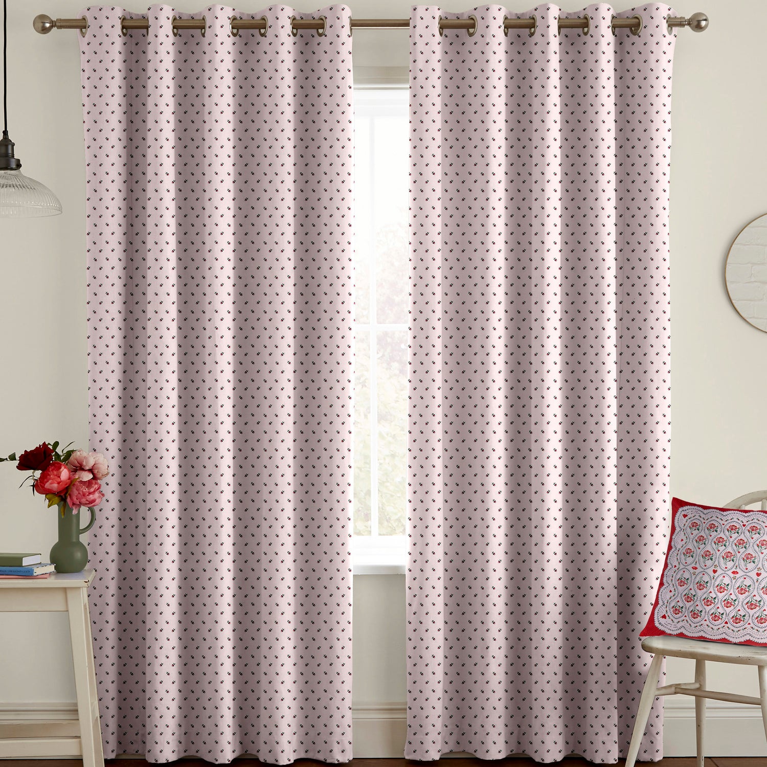 Cath Kidston Rose Bud Made to Measure Curtain Pink