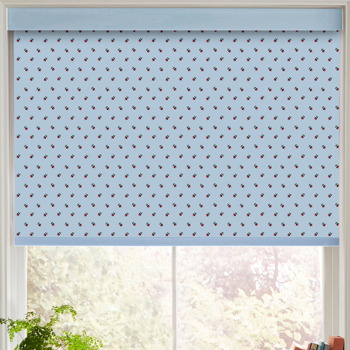 Cath Kidston Rose Bud Made to Measure Blackout Roller Blind Blue