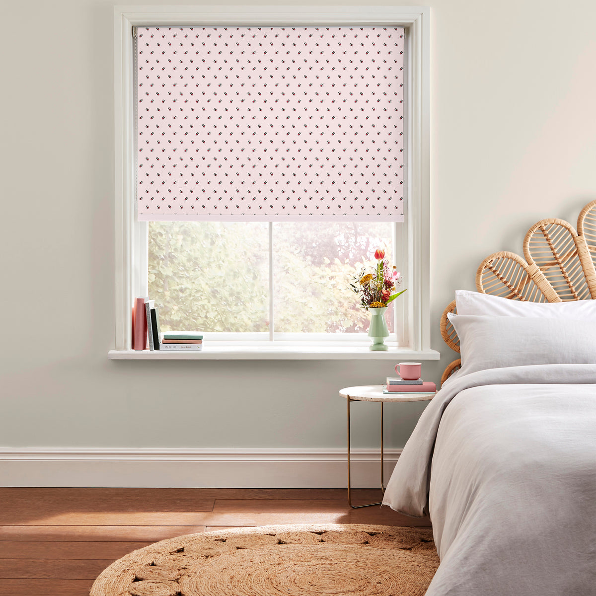 Cath Kidston Rose Bud Made to Measure Blackout Roller Blind Light Pink