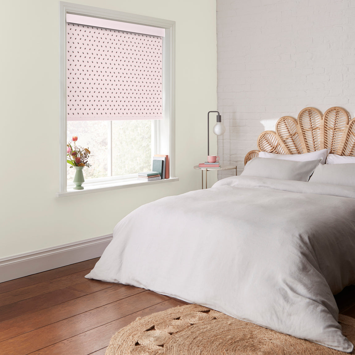 Cath Kidston Rose Bud Made to Measure Blackout Roller Blind Light Pink