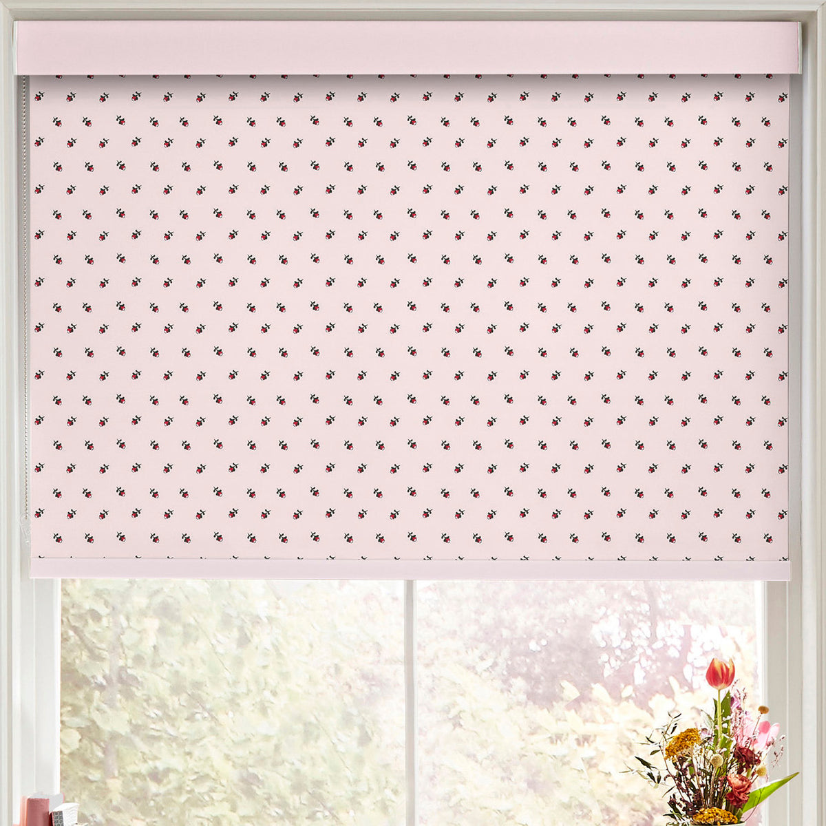 Cath Kidston Rose Bud Made to Measure Blackout Roller Blind Light Pink