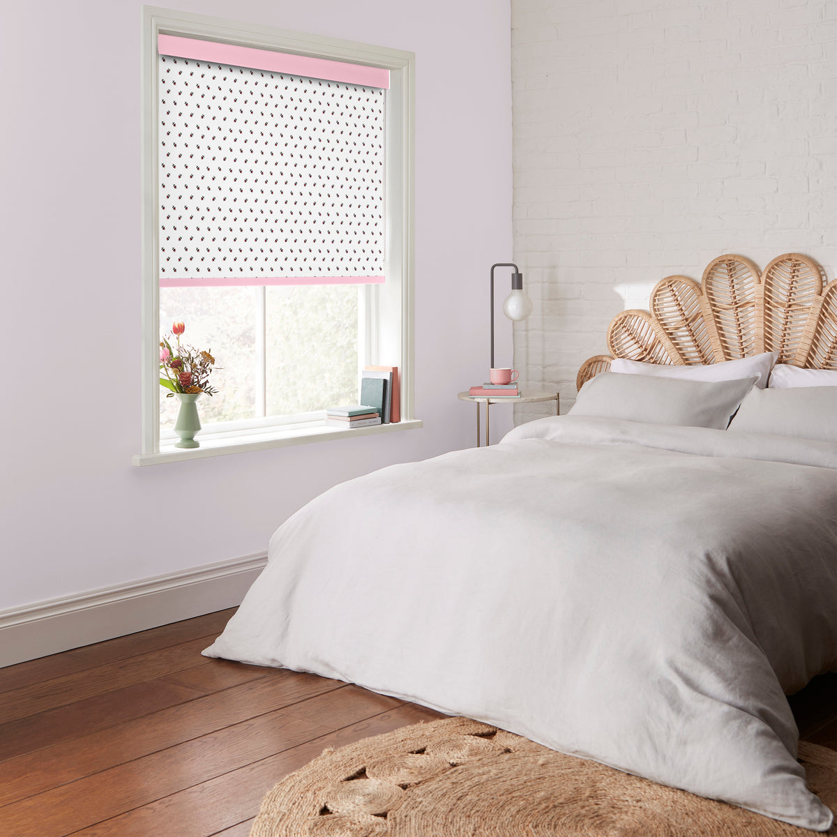 Cath Kidston Rose Bud Made to Measure Blackout Roller Blind White